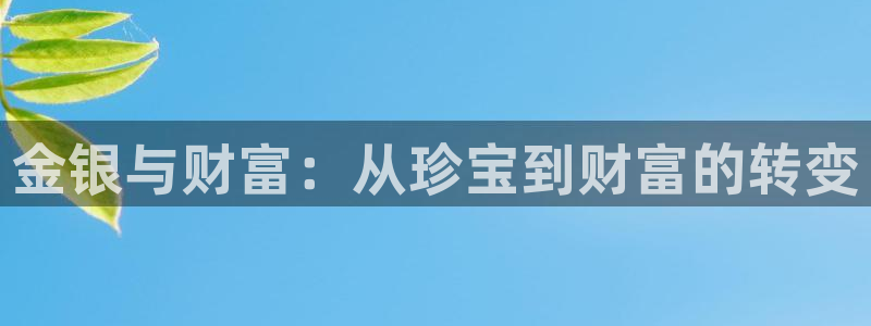 新宝j2O5O5O：金银与财富：从珍宝到财富的转变