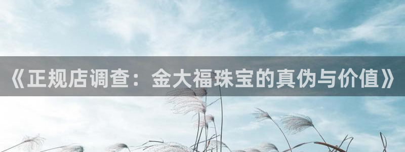 新宝5娱乐多：《正规店调查：金大福珠宝的真伪与价值》