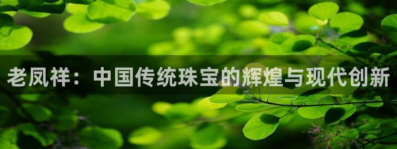 新宝5 唯一：老凤祥：中国传统珠宝的辉煌与现代创新